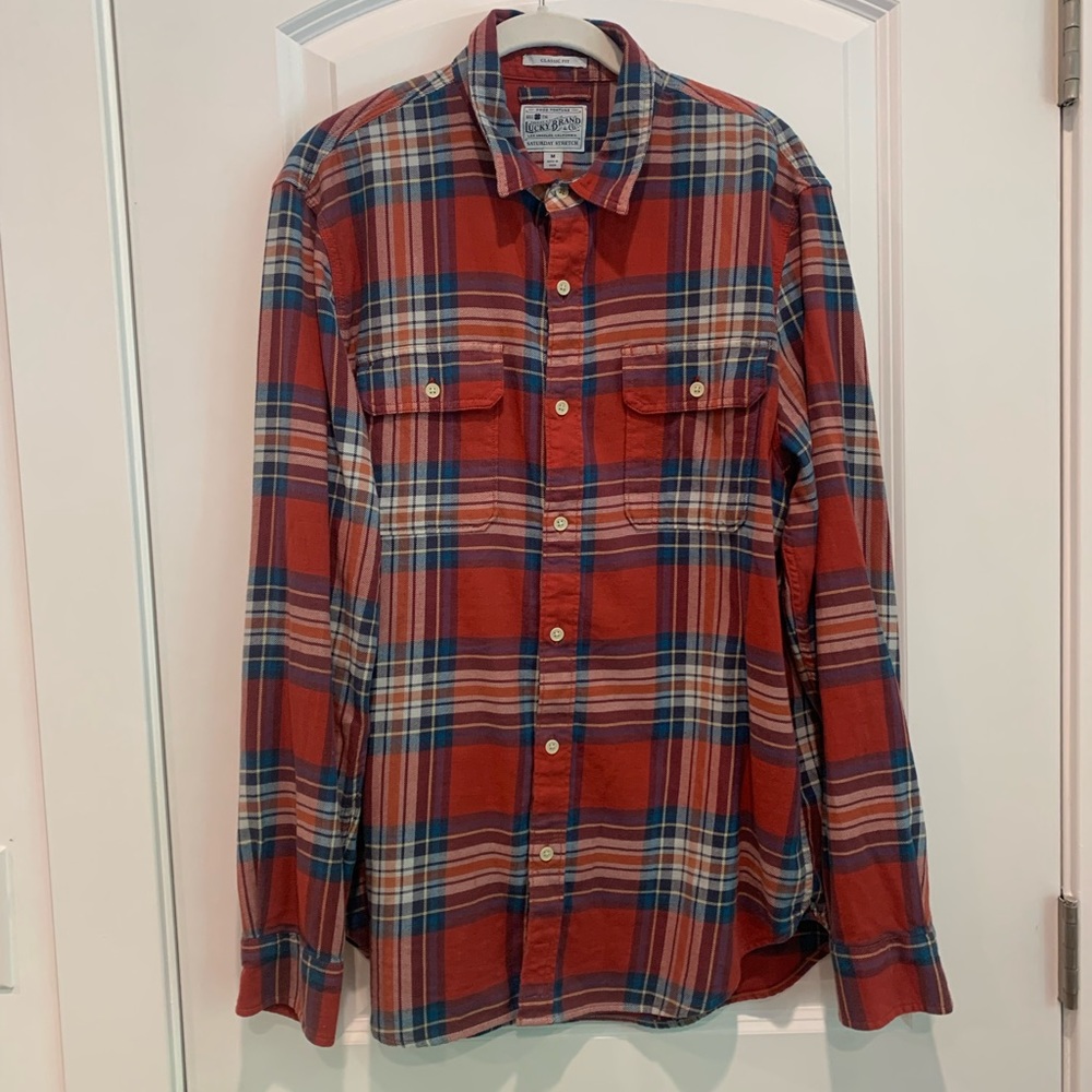 Lucky brand plaid long sleeve button down
